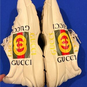 Gucci Cream Sneakers with Bold Logo